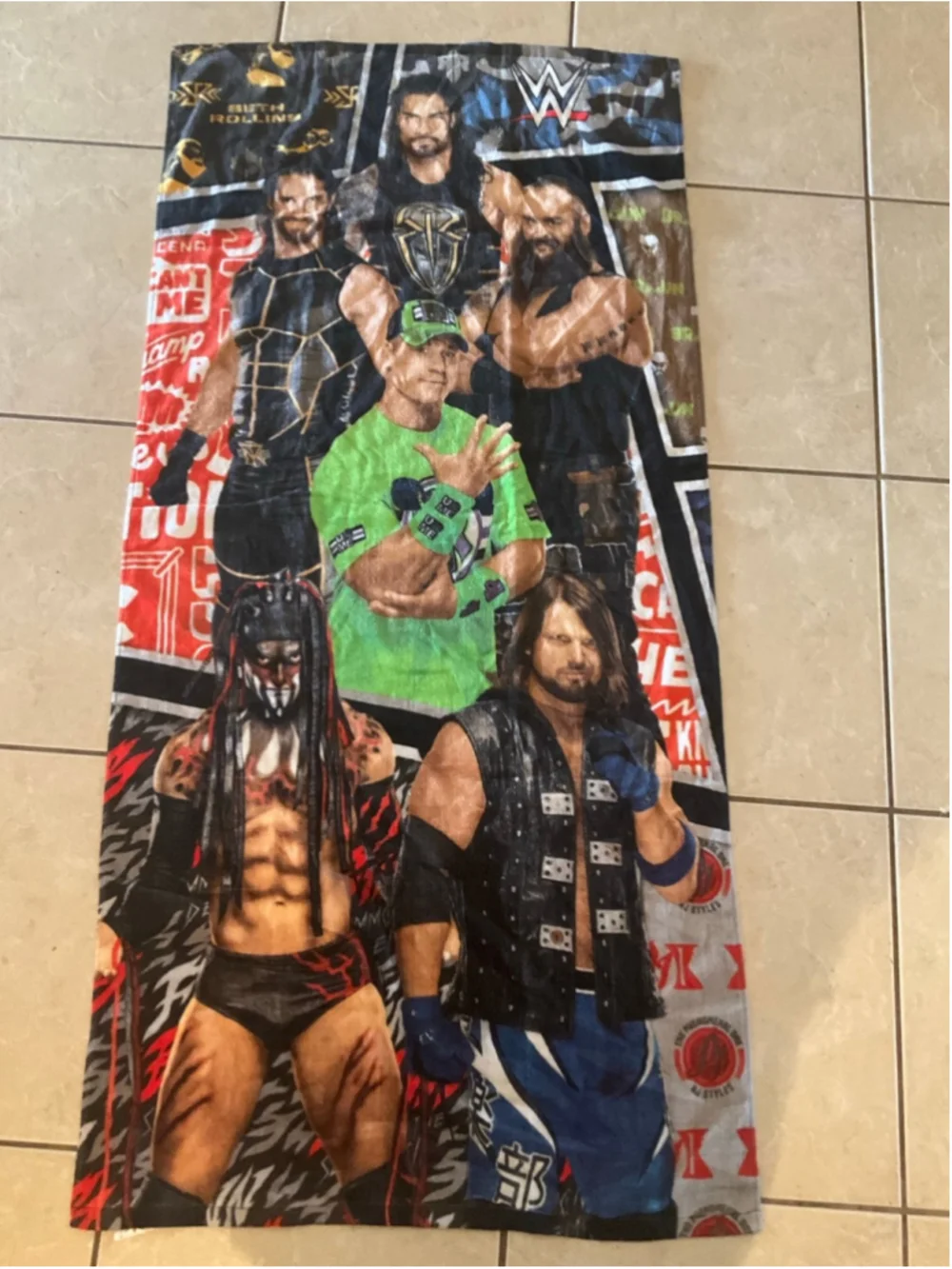 WWE Beach Towel 2018 John Cena Roman Reigns AJ Styles Seth Rollins Braun Strowma